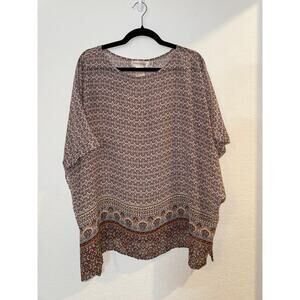 EUC Urban Mango Boho Printed Tunic Top Brown Size M